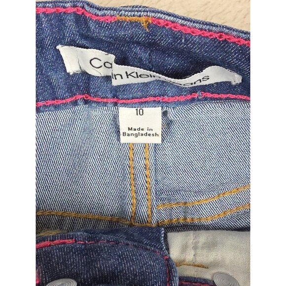 CALVIN KLEIN Jean Shorts Size 10 mid rise boy shorts New Stretch - Picture 7 of 14